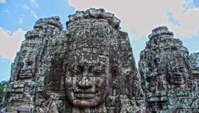 Face Statues at Angkor Thom Temple, Cambodia